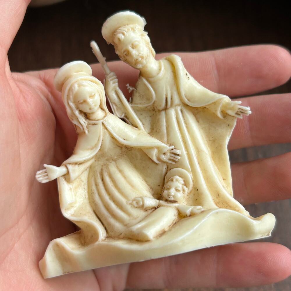 Holy Family Nativity Figurine Made in Italy, 3" Vintage Mid Century